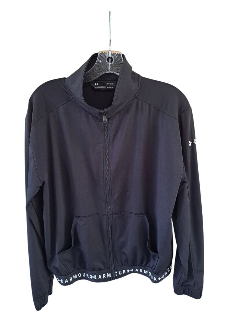 Under Armour HeatGear Womens Full-Zip Track Jacket M Black Performance Mesh